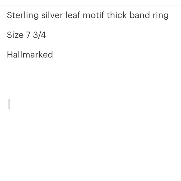 Sterling silver solid  ring thick leaf design - Picture 3 of 3